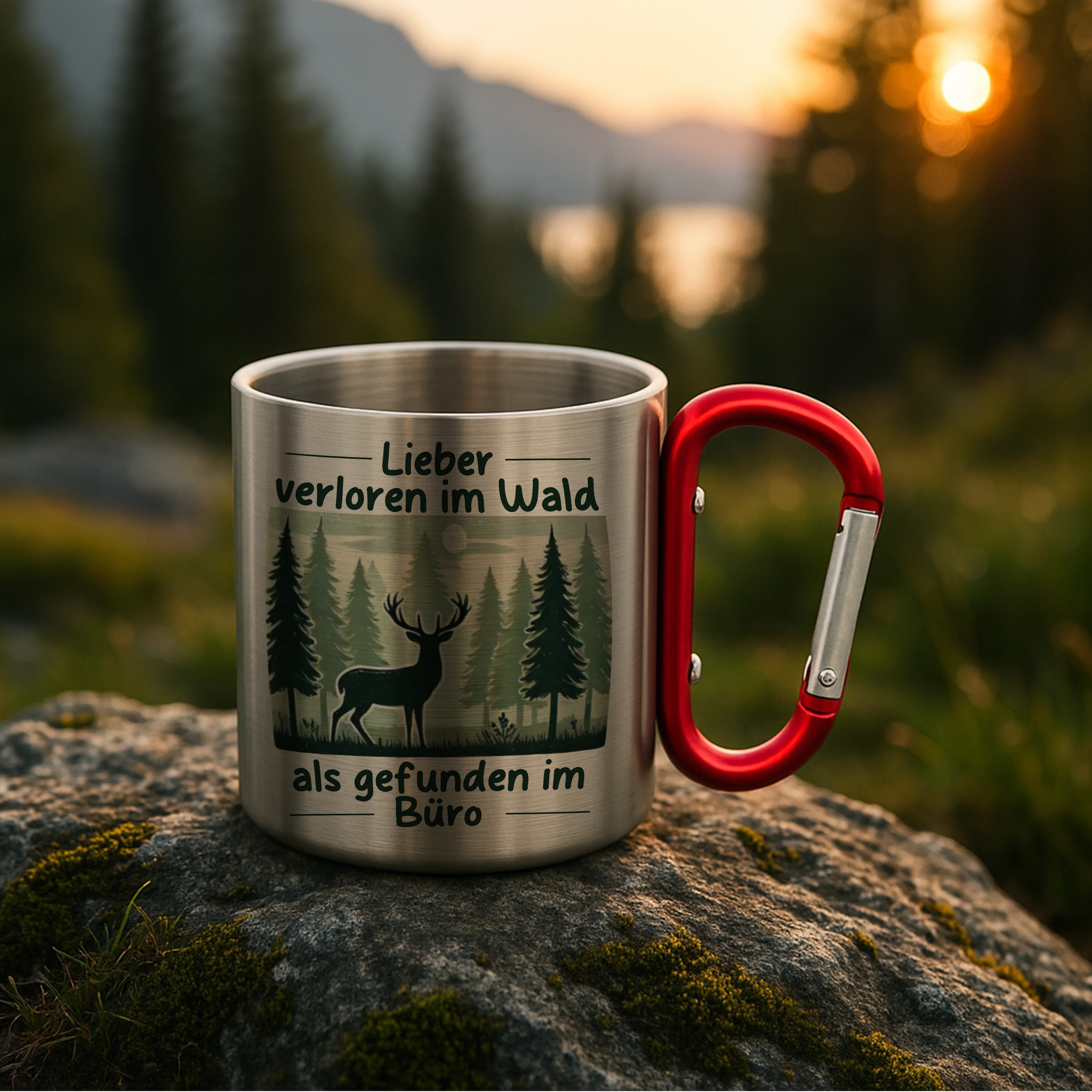 Büro Karabiner Edelstahl-Tasse